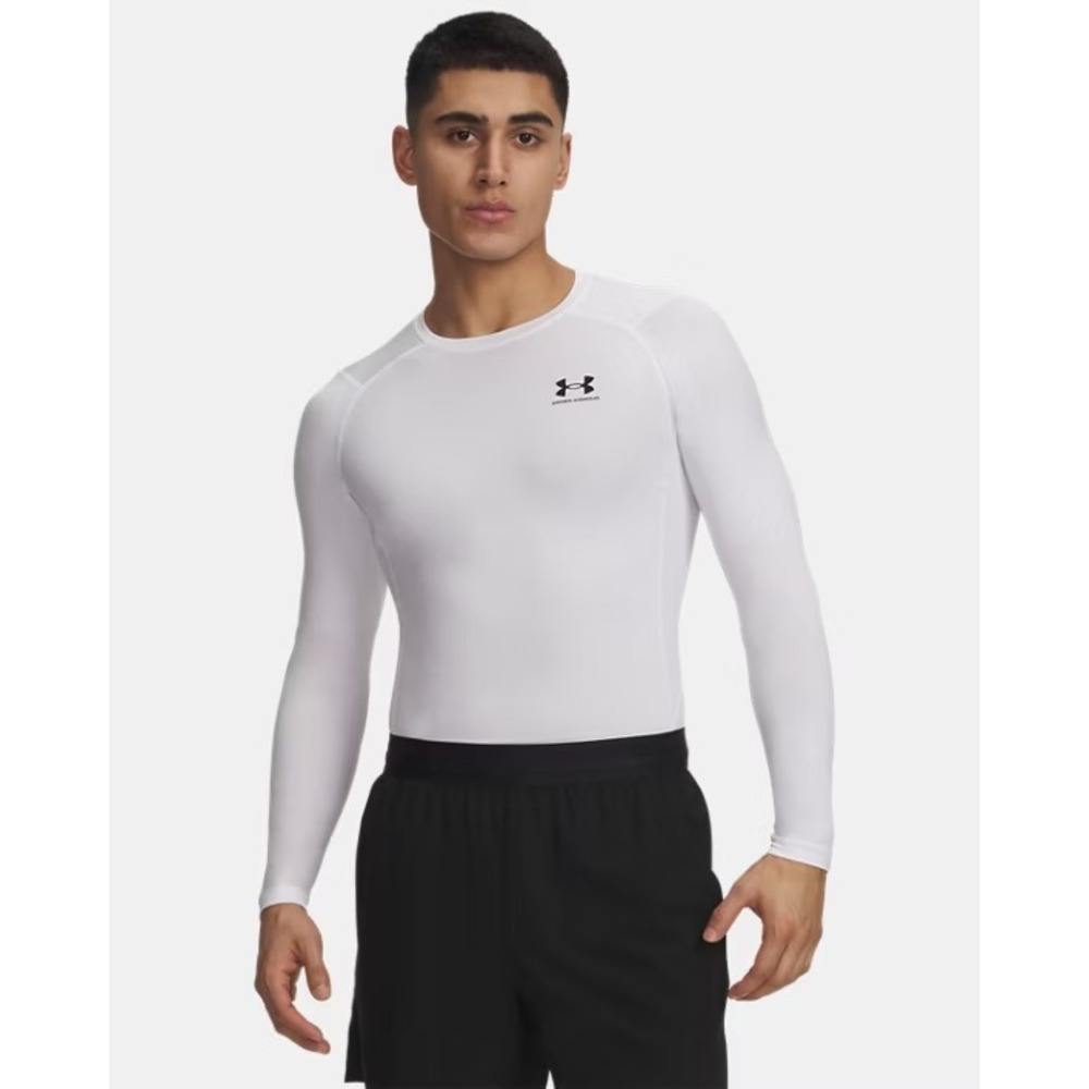 Under Armour® (Men's XL) HeatGear™ Compression Long Sleeve Shirt in White